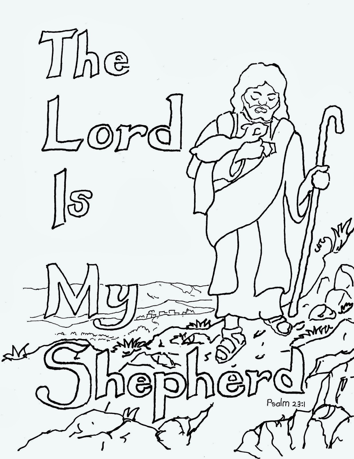 Coloring Pages for Kids by Mr. Adron: The Lord Is My Shepherd Free