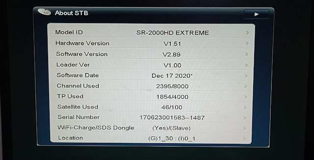 STARSAT SR-2000HD EXTREME RECEIVER NEW SOFTWARE V2.89