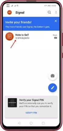 Cara Menggunakan Fitur Note to Self di Signal-5