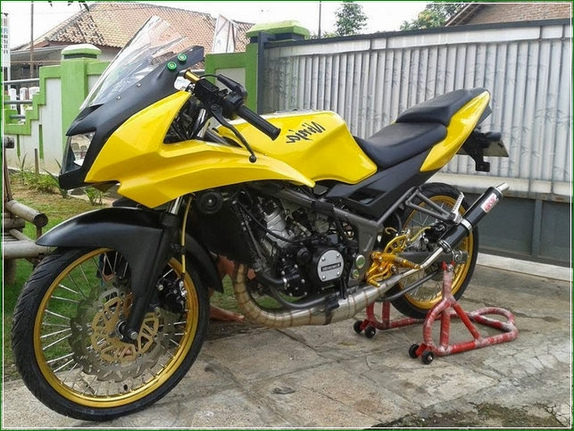 modifikasi ninja rr velg jari jari warna kuning - Gambar Video Modifikasi Ninja RR Jari Jari Paling Keren Dengan Berbagai Gaya dan Konsep