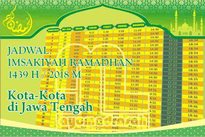 Jadwal Imsakiyah 2018 Semua Kota di Jawa Tengah - Ayo Madrasah