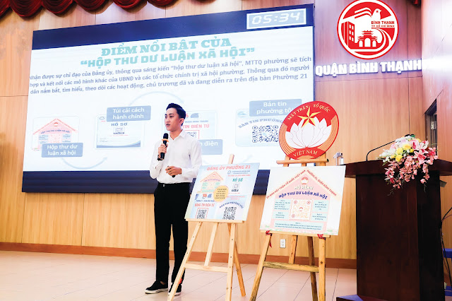 Mô hình “Hộp thư dư luận xã hội” của Ủy ban MTTQ Việt Nam  Phường 21 tham gia hội thi “Sáng kiến chuyển đổi số  trong công tác dân vận” năm 2024.