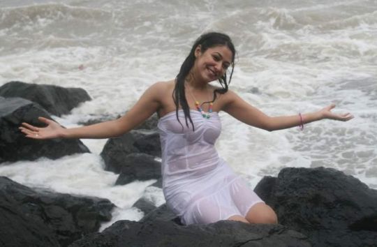 Anjali Pandey wet sexy in white