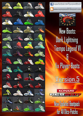 PES 2017 NEW UPDATED BOOTPACK VERSION.5 AND FIX PLAYERS BOOTS