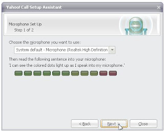 Yahoo! Call Setup