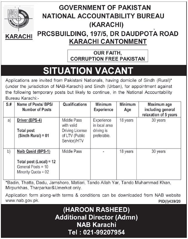 NAB Karachi Jobs