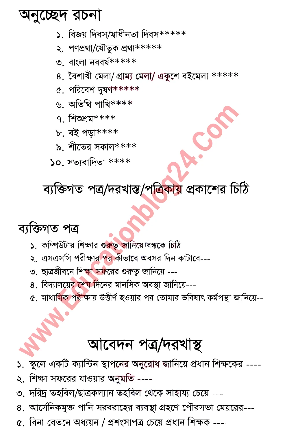 এসএসসি বাংলা ২য় পত্র সৃজনশীল সাজেশন ২০২২ (সকল বোর্ড) ১০০% কমন