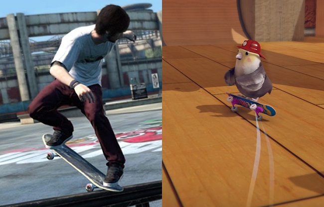 Comparison in Skate 4 vs Skatebird in Graphics