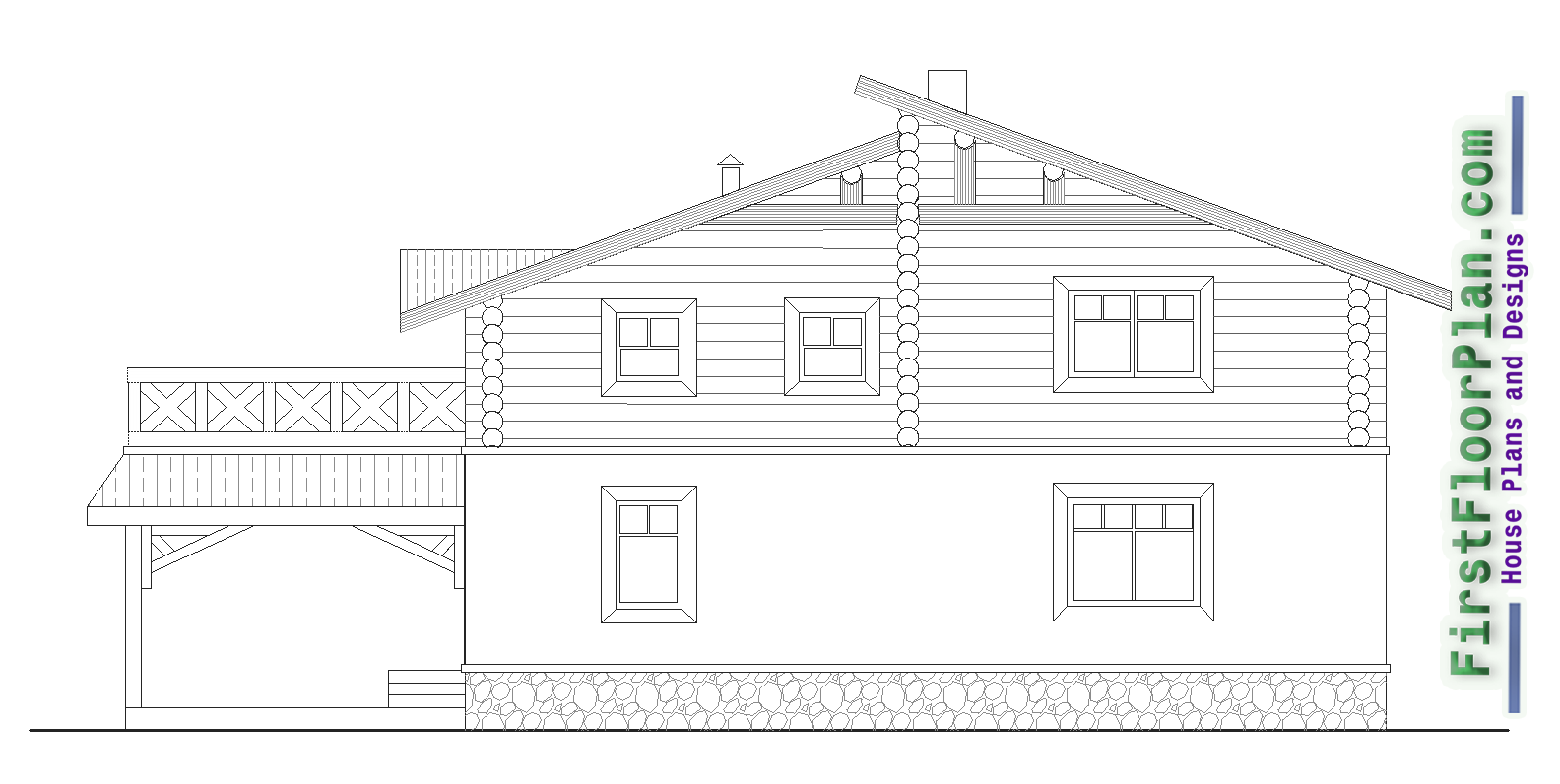 side elevation of duplex house