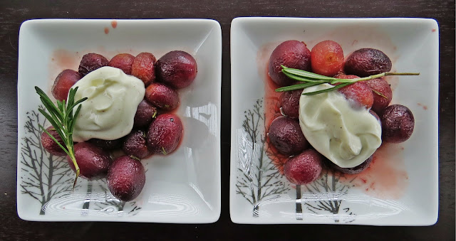 Roasted Grapes with Yogurt and Rosemary