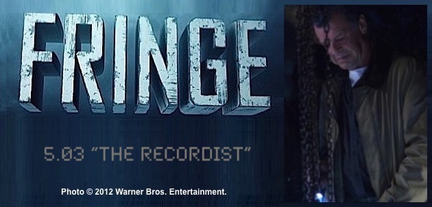 Fringe 5.03 The Recordist / Dark photo of John Noble as Walter standing in front of dangling chains