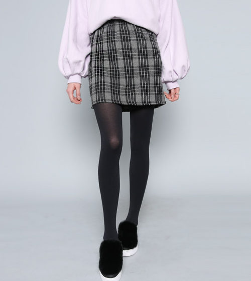 Plaid Check A-Line Skirt