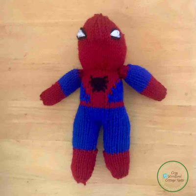 Picture of knitted superhero spiderman soft toy