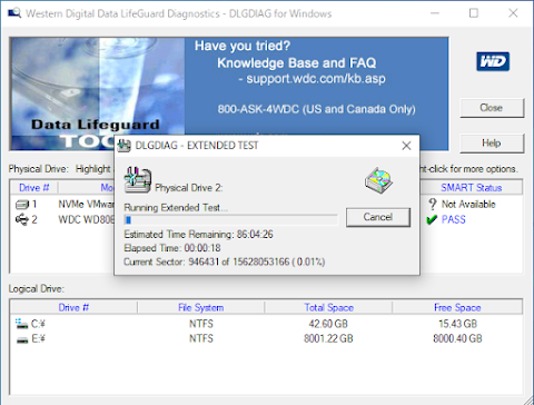 古い純正の Windows 用 Data Lifeguard Diagnostic で EXPAND TEST が動いた