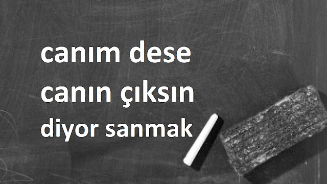 canım dese canın çıksın diyor sanmak