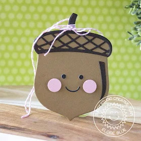 Sunny Studio Stamps: Nutty For You Quick and Easy Kraft Brown Acorn Tag by Eloise Blue