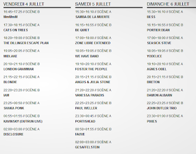 Programmation Festival Beauregard 2014