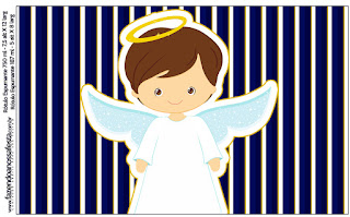 Brunette Angel Boy: First Communion Free Printable Candy Bar Labels.