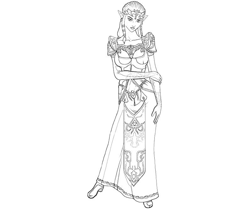 Printable Princess Zelda Character Coloring Pages title=
