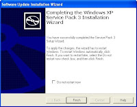 Completing the Windows XP SP3 Installation Wizard