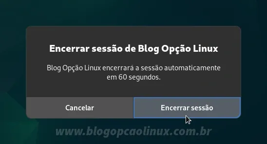 Clique no botão 'Encerrar sessão'