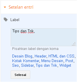 Cara membuat label atau kategori di blog