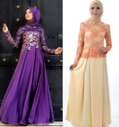 Gambar Model Gaun Pesta Muslim Modern Paling Trendi 