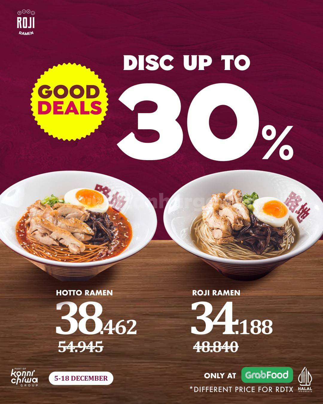 Promo ROJI RAMEN GRABFOOD – Diskon hingga 30%