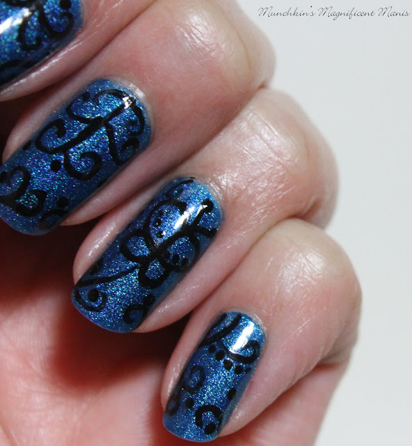 Butterfly and Swirls Nail Design