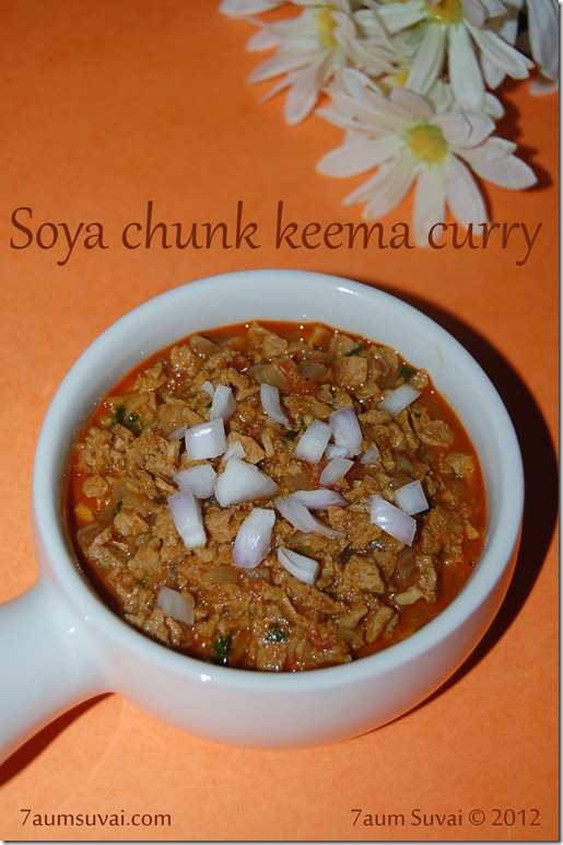 Soya chunk keema curry