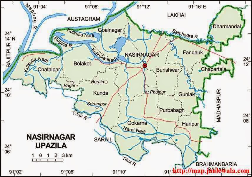 nasirnagar upazila map of bangladesh