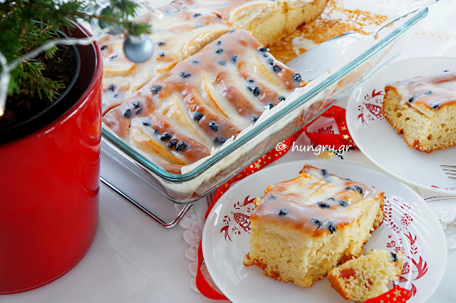 Christmas Apple Cake with Yogurt Glaze