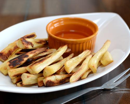 Parsnip Fries ♥ AVeggieVenture.com, another easy roasted vegetable recipe.