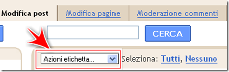 come applicare eliminare etichetta blogger