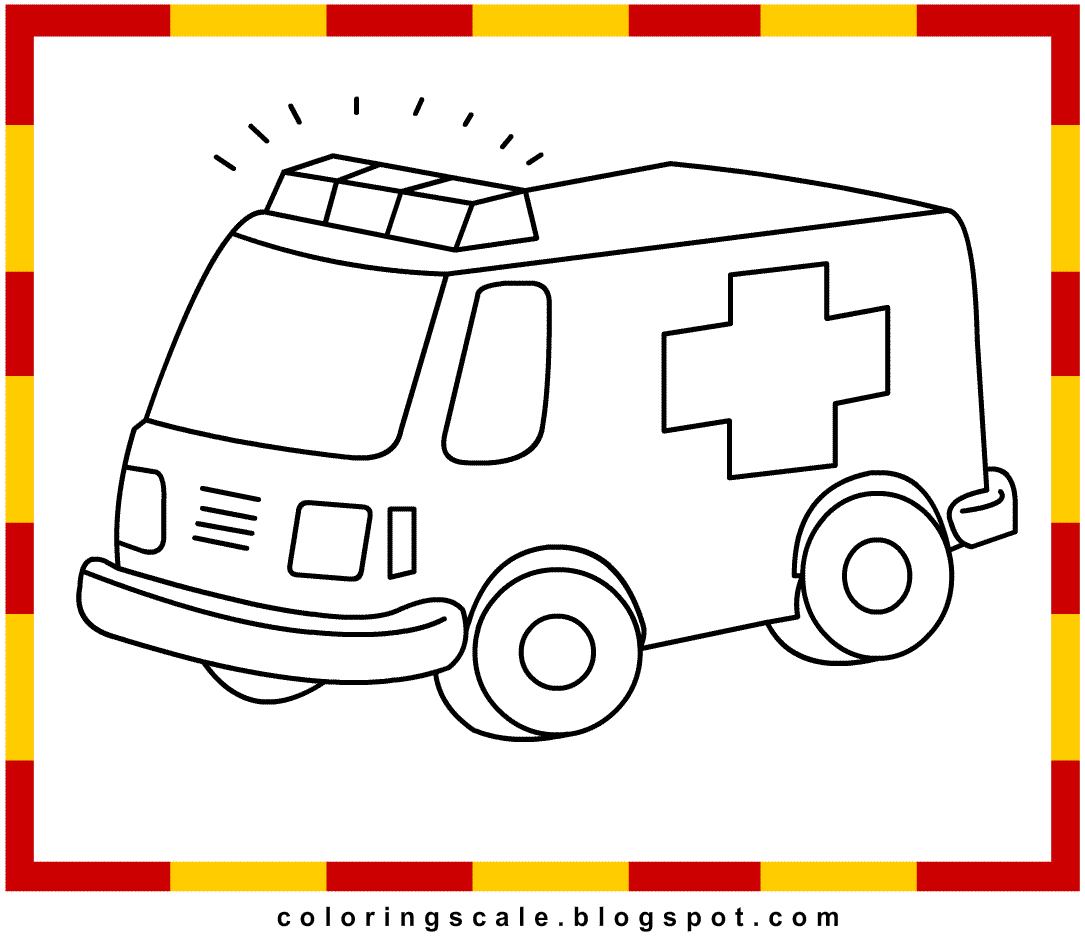 Download Coloring Pages Printable for kids: Ambulance coloring pages for kids