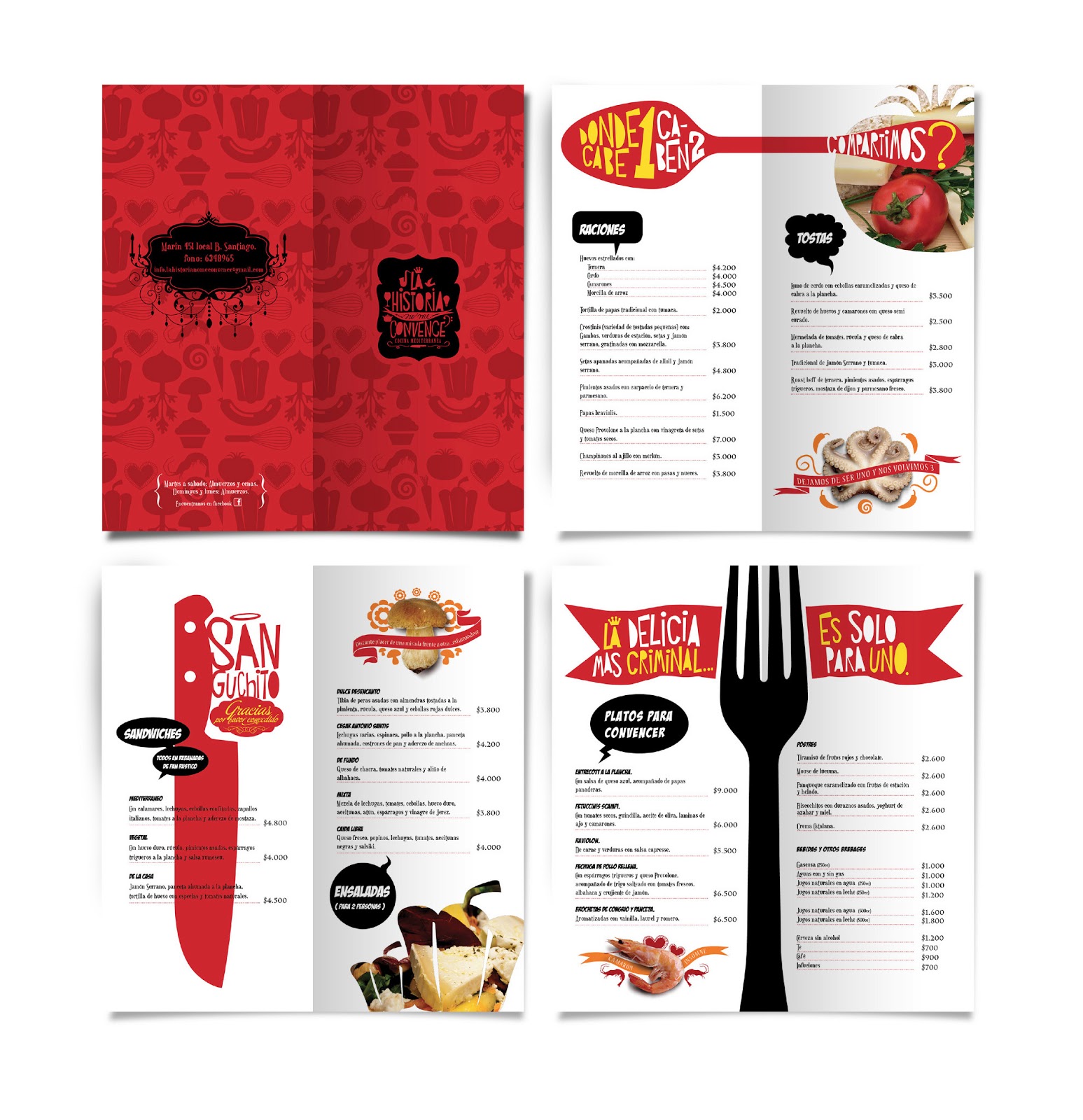 DISEÑO / BRANDING: Carta Menu Restaurant "La Historia no 