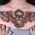 Hourglass Design Full Women Chest Tattoos