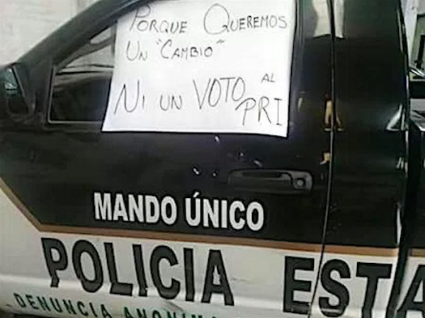 Policías del Edomex envían mensaje rumbo al 4 de junio: “Porque queremos un cambio, ni un voto al PRI"