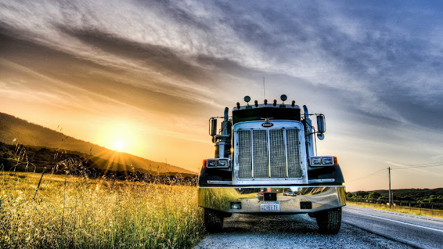 Sunset Road Truck HD Wallpaper