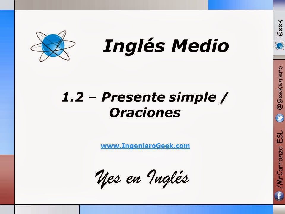 Igeek 1 2 Presente Simple Oraciones Afirmativas Y Negativas