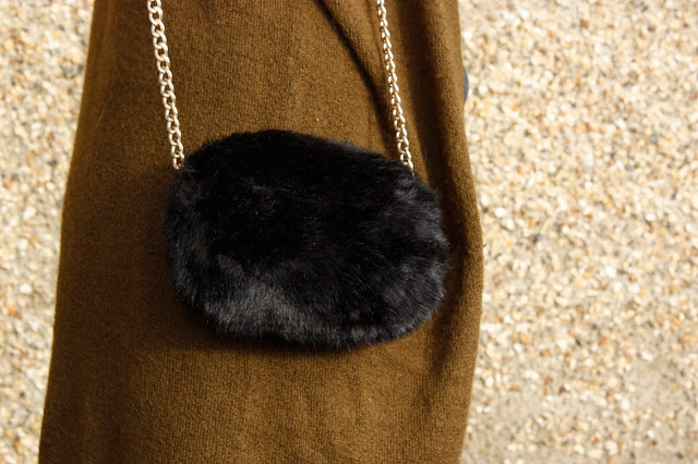 Close up of the fluffy bag from Primark 