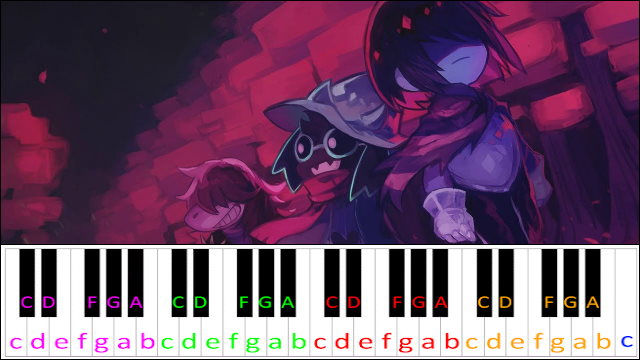 Darkness Falls (Deltarune)z Piano / Keyboard Easy Letter Notes for Beginners