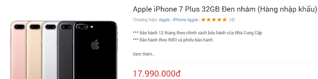 NGÓ LÀ THẤY Apple iPhone 7 Plus 32GB Đen nhám