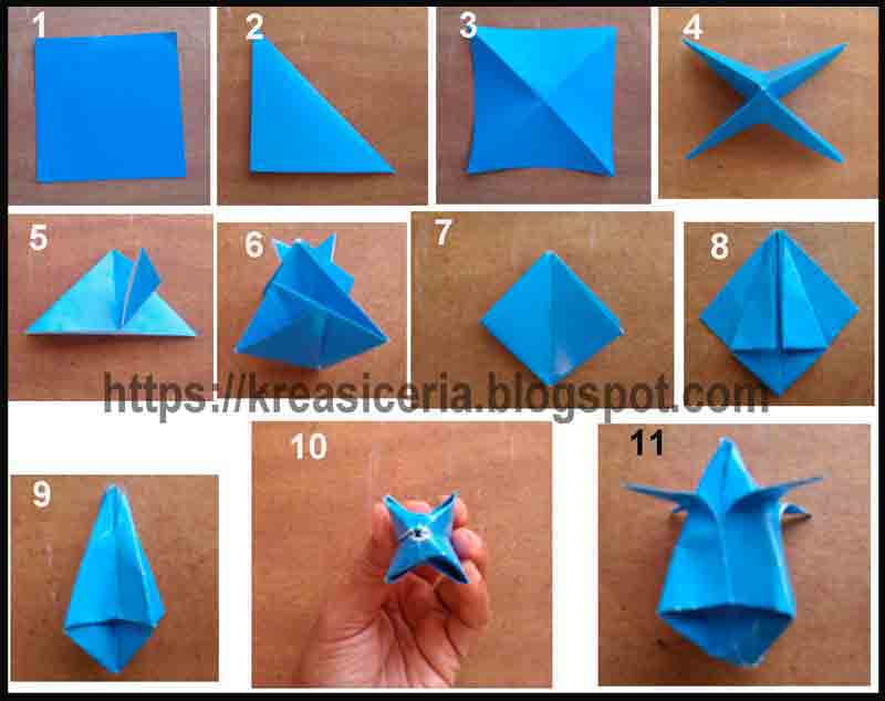 tutorial origami  bunga  yang mudah