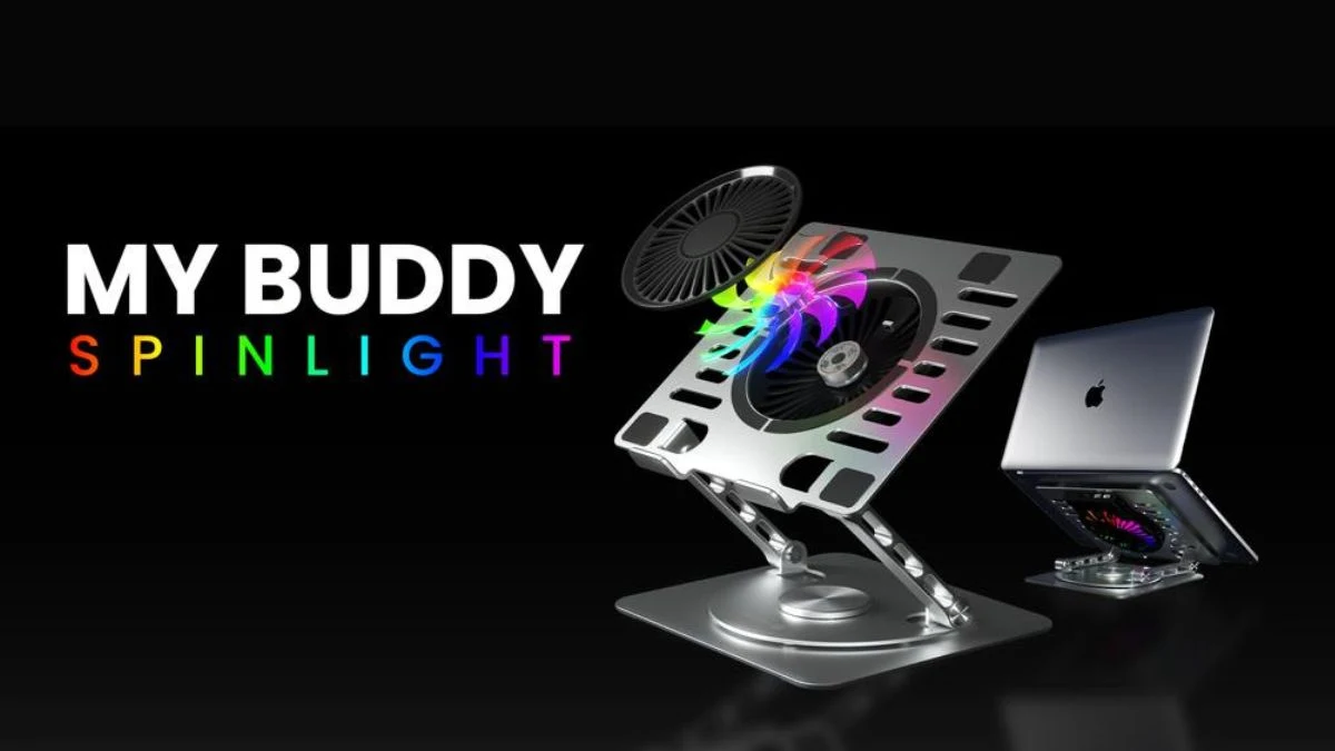 Portronics My Buddy Spinlight Review: A Cool and Colorful Laptop Stand