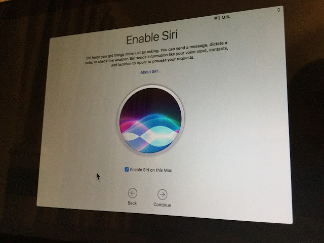 macOS Sierra setup enable Siri