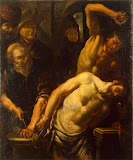 Flagellation of Christ by Gioacchino Assereto - Christianity, Religious Paintings from Hermitage Museum