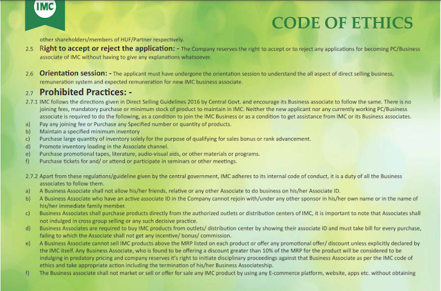 Code of Ethics IMC Business Plan