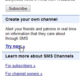 Rss Feeds TO SMS via Google SMS Channel 1001-tricks