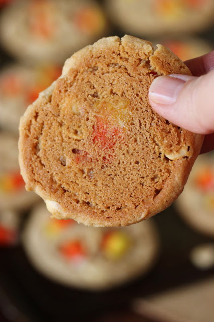 Back of Baked Candy Corn Peanut Butter Cookies Image